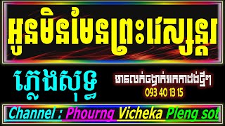 អូនមិនមែនព្រះវេស្សន្តរ ភ្លេងសុទ្ធ នាងមទ្រី Karaoke COVER by Pich Vichika Khmer Karaoke [upl. by Sawyor]