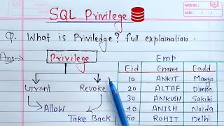 DCL Commands in SQL  Privileges Grant amp Revoke With Example [upl. by Seidnac]