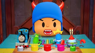 Mario Party Superstars Minigames  Thomas Vs Kermit Vs Pocoyo Vs Mr Krabs Hardest Difficulty [upl. by Irisa]