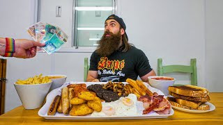 WIN THE CASH JACKPOT IF YOU FINISH THIS UNBEATEN BREAKFAST CHALLENGE FAST ENOUGH  BeardMeatsFood [upl. by Ettegirb364]