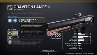 HOW TO GET GRAVITON LANCE CATALYST  DESTINY 2 [upl. by Jacobina]