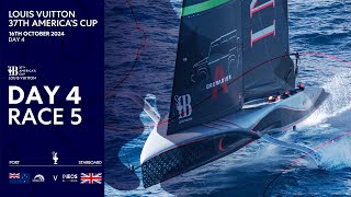 Louis Vuitton 37th Americas Cup Race 5  Emirates Team New Zealand vs INEOS Britannia  Full Replay [upl. by Eatnoj]