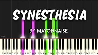 Synesthesia by Mayonnaise synthesia piano tutorial  sheet music amp lyrics [upl. by Launcelot592]