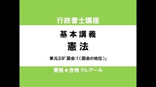 行政書士試験対策公開講座 憲法28「国会①（国会の地位）」 [upl. by Kerman]