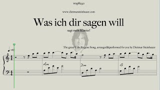 Was ich dir sagen will  Easy Piano  Udo Jürgens [upl. by Aliled159]