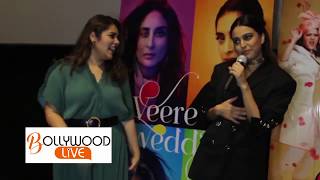 OOPS Swara Bhaskars wardrobe malfunction on VEERE DI WEDDING Promotions  Bollywood Live [upl. by Latsirc]