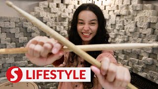 Shes 17 and drums for Malaysian rock legends Search Music is my life [upl. by Vargas310]