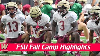 FSU Football Practice HIGHLIGHTS Day 5  SHOULDER PADS ARE ON  Warchant TV FSU [upl. by Christis902]