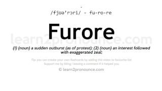 Pronunciation of Furore  Definition of Furore [upl. by Ahsilac]