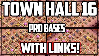 BEST Town Hall 16 Bases WLinks Clash of Clans [upl. by Bronez]