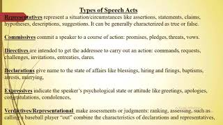 Language amp Linguistics Pragmatics  Speech Acts amp Speech Act Theory [upl. by Guevara]