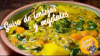 Guiso de Lentejas Vegetariano con Leche de Coco [upl. by Esinehc]