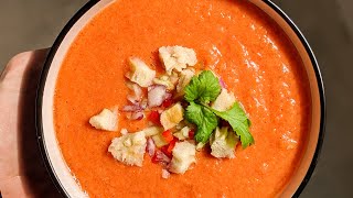 Recette Gaspacho Tomates en 5 minutes  Tomato gazpacho recipe  وصفة طماطم جازباتشو [upl. by Isaak712]