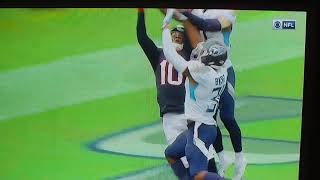 Adoree jackson 1st career interception Titans vs texans 91618 [upl. by Nnahtur613]