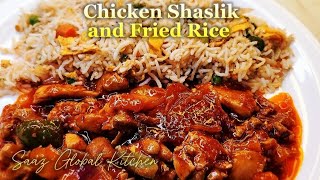 Easy Chicken Shaslik and Fried Rice Recipe [upl. by Enyallij]