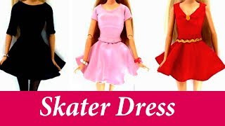 DIY 1 PATTERN 3 DRESSES  1 MOLDE 3 VESTIDOS P BARBIE  DOLL TUTORIAL [upl. by Amoreta]