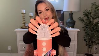 ASMR 30 mins of Mic Scratching and close whispers  nail application 💅🏼✨ [upl. by Chesna]