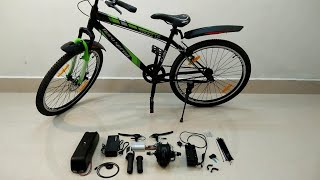 Powerfull electric kit installation in cycle [upl. by Gilud]