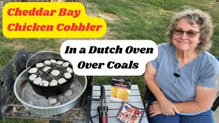 Red Lobster Cheddar Bay Chicken Cobbler  in a Dutch Oven Over Coals [upl. by Sidnala]