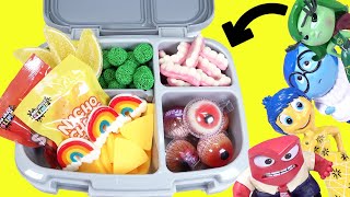 Inside Out 2 Movie Joy Packs School Lunch for Anger Disgust Sadness with Gummy Food Candy [upl. by Ayrolg]