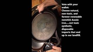 SOLIDteknics cast iron or steel skillet FAST stovetop seasoning [upl. by Anaahs]