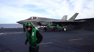 F35C Lightning II launch From USS Carl Vinson [upl. by Glad]