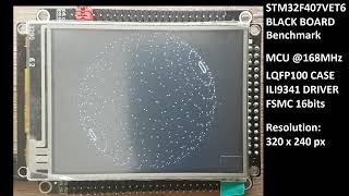 STM32F407VET6 BLACK BOARD ILI9341 FSMC BENCHMARK [upl. by Sigismond287]