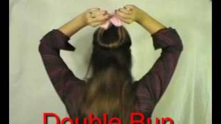 EZ HAIR BUN VIDEO Video en Espanol  Double Bun  Spanish  Roll A Bun  Twist A Bun [upl. by Ahsael]