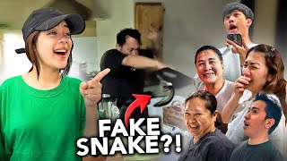 Fake Snake Prank On Family  Niana Guerrero [upl. by Cock]