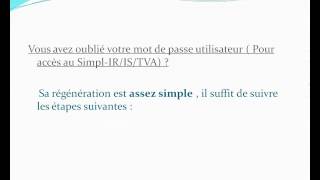 Télédéclaration et Télépaiement  Régénération de mot de passe sur le site de la DGI [upl. by Annel444]