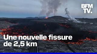 Islande les images impressionnantes de la septième éruption volcanique en un an [upl. by Affrica]