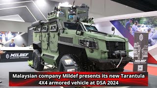 Malaysian company Mildef presents its new Tarantula 4X4 armored vehicle at DSA 2024 [upl. by Keelin]