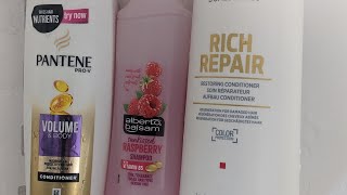 Alberto Balsam Raspberry Shampoo Goldwell Rich Repair Conditioner Pantene Conditioner Style hair [upl. by Yrokcaz]