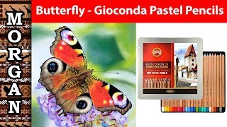 Pastel Pencils Butterfly using  Gioconda by KOHINOOR [upl. by Fulvia187]