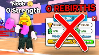 Starting Over as NOOB But Rebirths Are BANNED in Arm Wrestling Simulator Roblox [upl. by Marcel174]