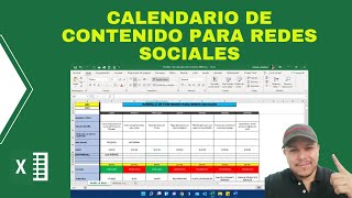 Calendario de Contenido de Redes Sociales Plantilla en excel [upl. by Haodnanehs]