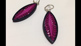 how to make quilling earrings paper earrings using a hair comb quilling jhumkas [upl. by Valeria285]