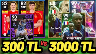 300 TL VS 3000 TL KADRO  EFOOTBALL 2025 MOBİLE [upl. by Selene]