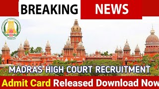 mhc exam hall ticket 2024 download madras high court exam hall ticket 2024 mhc exam hall ticket [upl. by Lyrad]