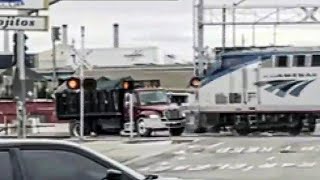 Amtrak Collision With Truck in Oakland Caught on Camera [upl. by Ikoek]