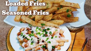 2 NEW FRIES RECIPES WITH OUT CHEESELOADED FRIES AND SEASONED FRIES [upl. by Yerffeg]