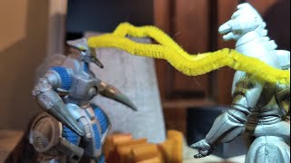 TRENDMASTERS BENDABLE  STOP MOTION BATTLE MechaGodzilla 2 vs MOGUERA [upl. by Cynera429]