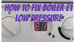 Boiler E1 Low pressure Error 2022 video [upl. by Buchanan]