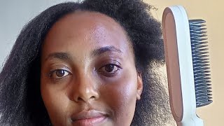 straightening my hair with a hot comb naturalhair 4chair [upl. by Zelikow]