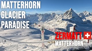 4K Skiing Zermatt Matterhorn Glacier Paradise View Point 3883m Wallis Switzerland GoPro HERO11 [upl. by Grizel]