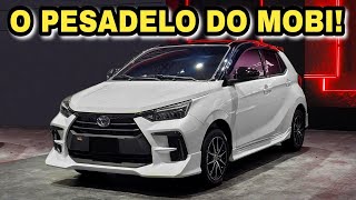 NOVO TOYOTA AGYA 2023 O MAIOR RIVAL DO KWID E MOBI [upl. by Atinniuq197]