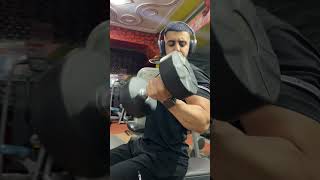 seated dumbbell curls motivation gym fitness bodybuilding [upl. by Ailam525]