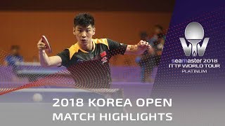 Xue Fei vs Hwang Jinha  2018 Korea Open Highlights Group [upl. by Nylodnarb513]