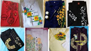 Hand print panjabi Design collectionহেন্ড প্রিন্ড পাঞ্জাবি ডিজাইন ২০২১ Hand painting panjabi😍 [upl. by Malamut]