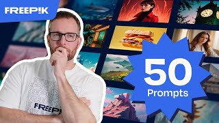 How to master PROMPTS 🚀 50 prompts for AI images with Freepik [upl. by Nanaek]